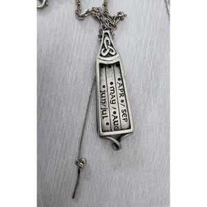 Vintage Saxon Canterbury Pocket Sundial Watch Pendant Necklace Celtic Knot